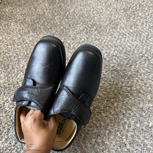 Hitchcock Men Black Moc Monk Strap Comfort Walking Shoes Loafers 9.5 6E Leather - Picture 8 of 13